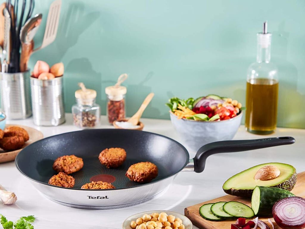 Chảo chiên chống dính có báo nhiệt độ lý tưởng khi chiên Chảo chiên chống dính