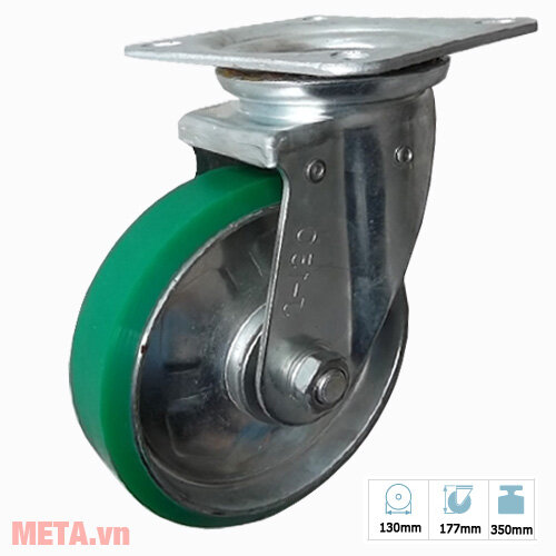 Bánh xe đẩy PU xoay Ethos 661PUZ130J01 (350kg) Bánh xe đẩy PU xoay Ethos 661PUZ130J01 (350kg)