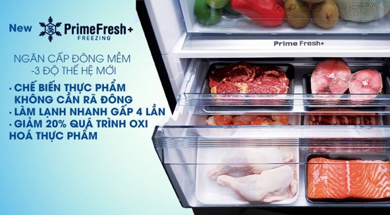 Ngăn cấp đông mềm thế hệ mới Prime Fresh của tủ lạnh Panasonic 322 lít NR-BC360WKVN