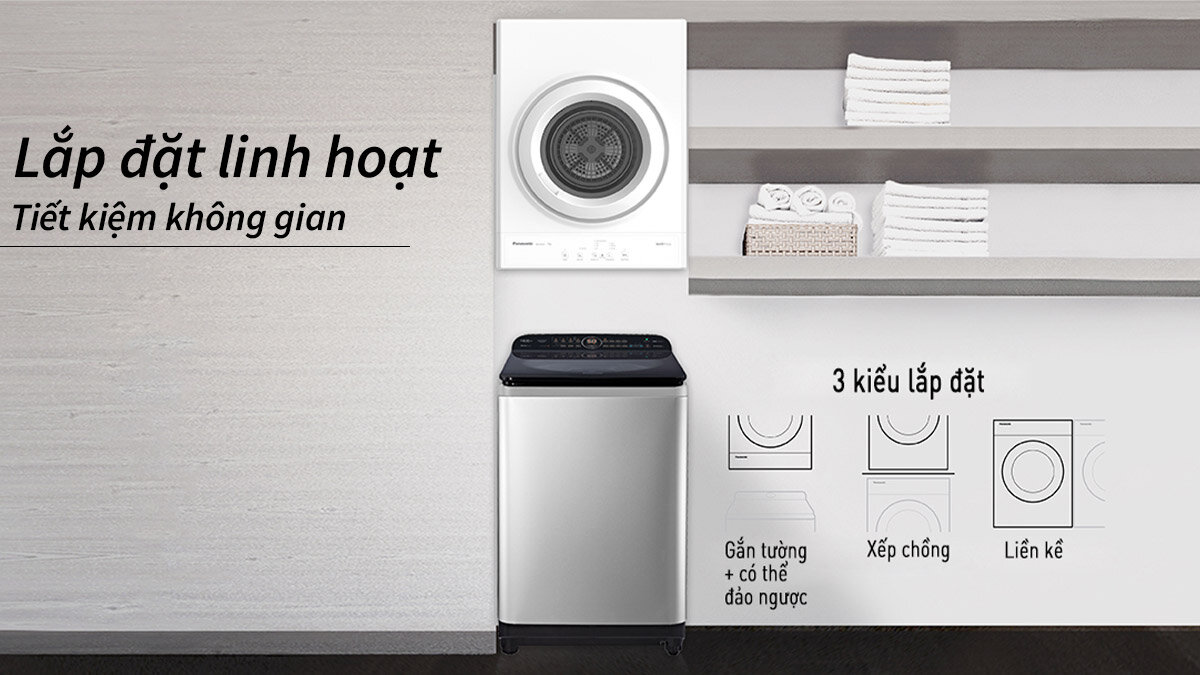 Bạn có thể lựa chọn nhiều cách lắp đặt máy sấy cho không gian sống