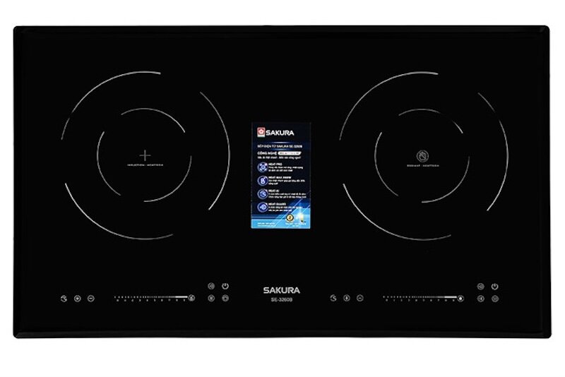 Bếp từ hồng ngoại Sakura SE-3260B sở hữu hai vùng nấu rộng rãi, đáp ứng mọi nhu cầu