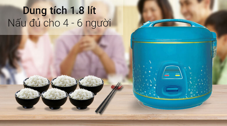 Nồi cơm điện Sunhouse 1.8 lít SHD 8619 Xanh