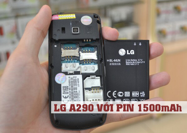 LG A290 có dụng lượng pin lớn cho thời gian sử dụng lâu hơn