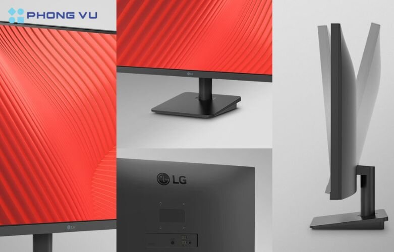 Màn hình LCD LG 24MS500-B.ATV có thiết kế tiện lợi giúp người dùng tối ưu hóa, tiết kiệm không gian trong phòng làm việc
