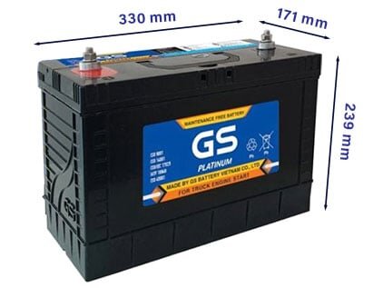 Kích thước của GS MF 115D33V GS MF 115D33V
