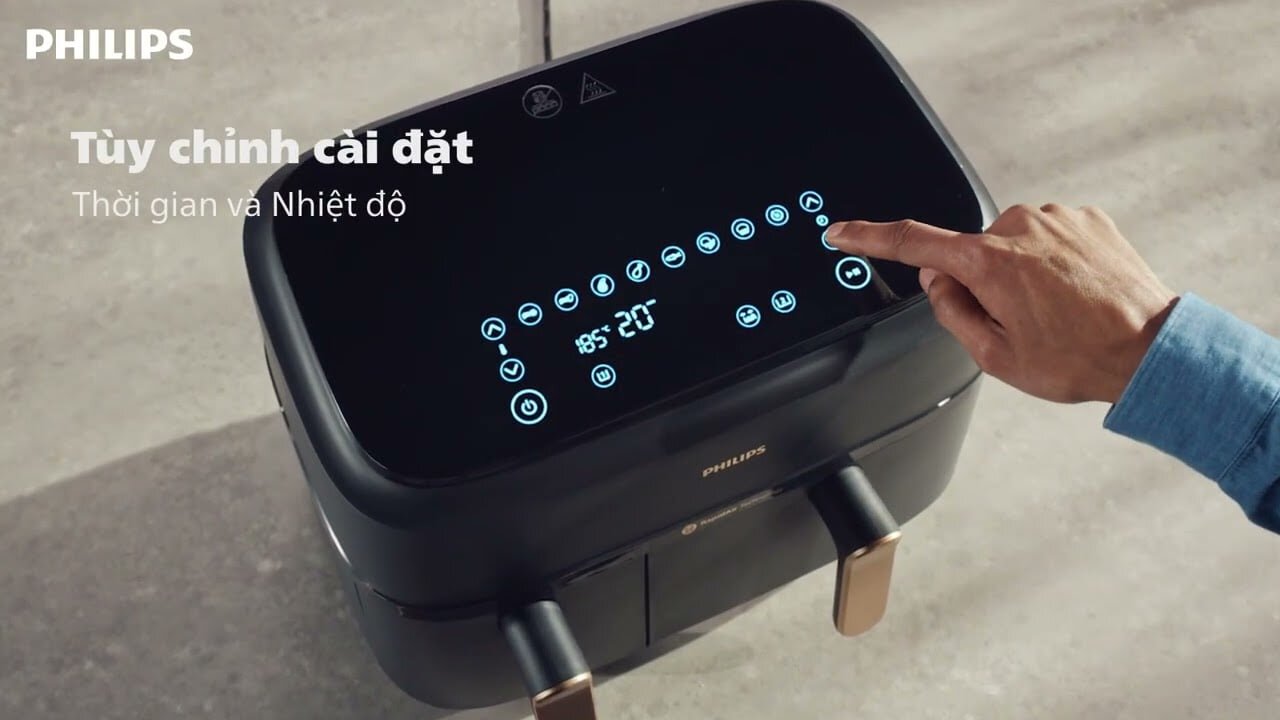 Bảng điều khiển cảm ứng của nồi chiên Philips NA352/00