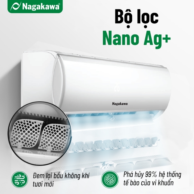 Điều hòa Nagakawa 9000 BTU 2 chiều NS-A09R1M05 gas R-410A 4 Điều hòa Nagakawa 9000 BTU 2 chiều NS-A09R1M05 gas R-410A