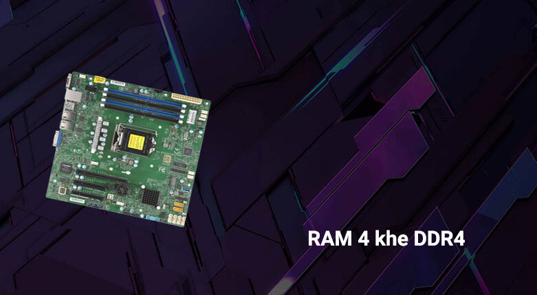 Bo mạch chủ Supermicro MBD-X11SCL-F-O (C242 Single LGA 1151) (MBD-X11SCL-005) |  Ram 4 khe DDR4