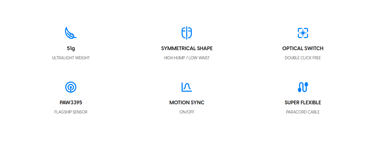 Chuột có dây Pulsar X2H Wired Medium White 2