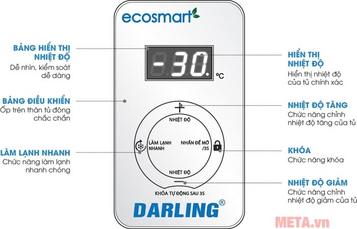 Tủ đông Darling Inverter DMF-7779 ASI-1 800 lít