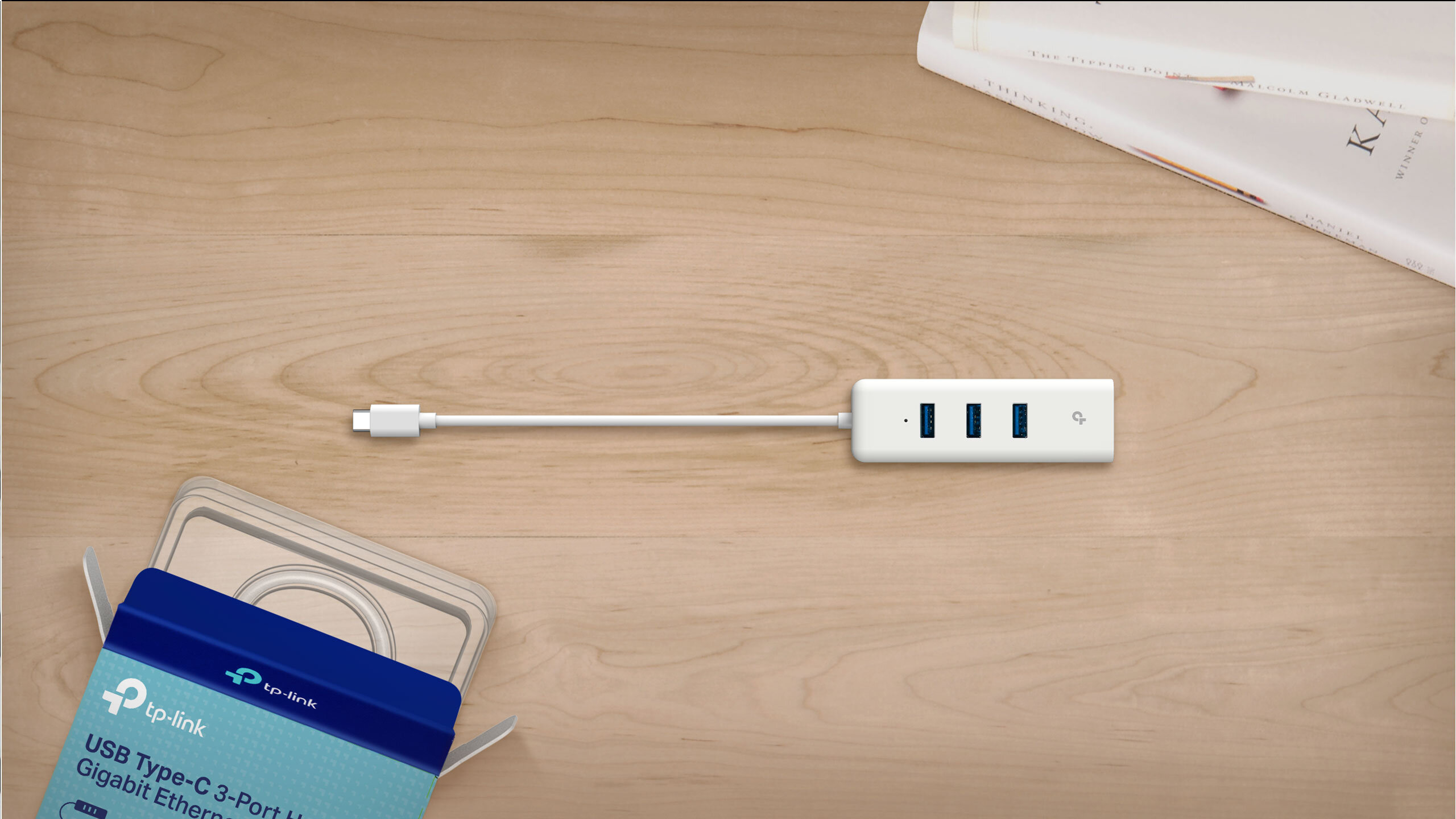 Bộ chuyển đổi Hub USB 3.0 sang Lan Gigabit + 3 Cổng USB 3.0 TP-Link UE330 4