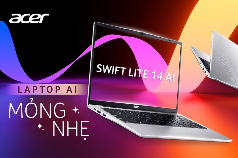 Swift Lite 14 AI sở hữu một thiết kế tối giản nhưng không kém phần sang trọng