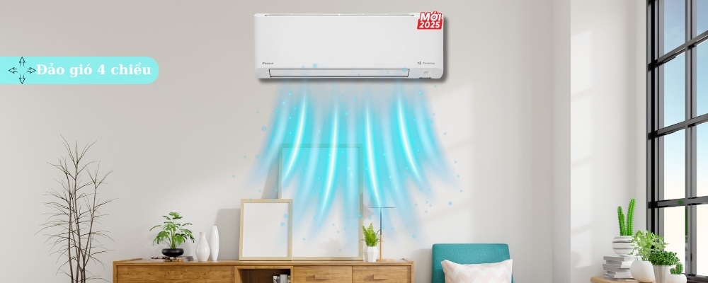Điều hòa Daikin Inverter 27000 BTU 1 chiều FTKY71ZVMV gas R-32 5 Máy lạnh Daikin FTKY71ZVMV đảo gió 4 chiều đảm bảo hơi lạnh phân bổ đồng đều