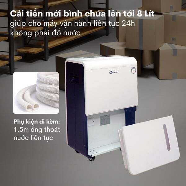Máy hút ẩm công nghiệp Fujihaia có dung tích 8 lít Máy hút ẩm công nghiệp Fujihaia