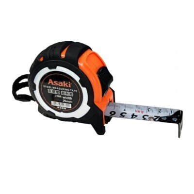 Thước kéo nền trắng chống va đập 7.5m x 25mm Asaki AK-2782