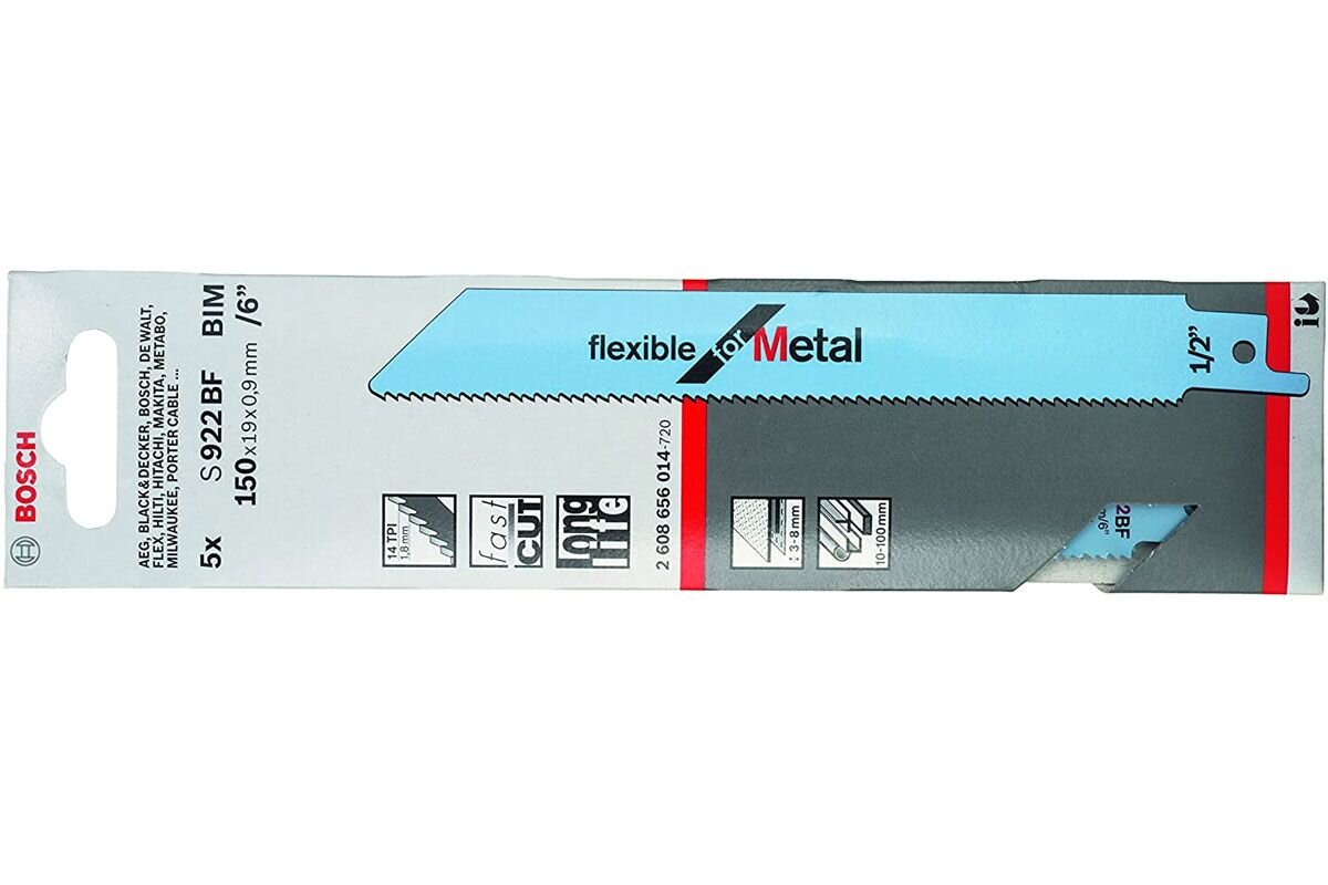 Lưỡi cưa kiếm S 922 BF - Sắt 5 lưỡi Bosch 2608656014