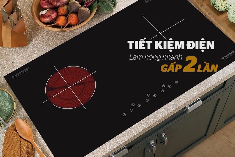 Bếp từ hồng ngoại Sunhouse SHB EI01 điều khiển cảm ứng hiện đại, thao tác dễ dàng