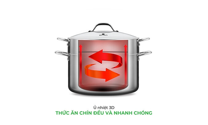Nồi hấp đa năng inox liền khối Elmich Trimax CZ EL-3831 size 28cm