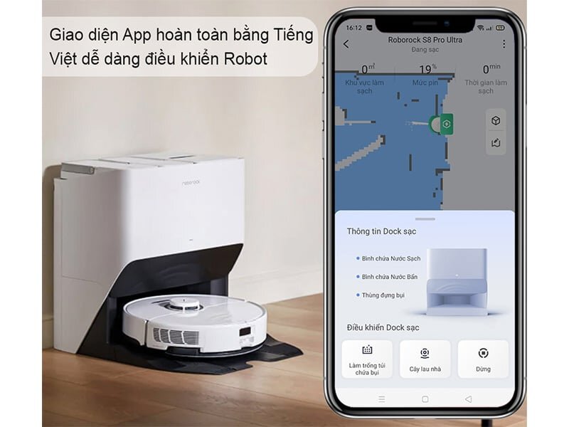 Robot hút bụi lau nhà Roborock S8 Pro Ultra