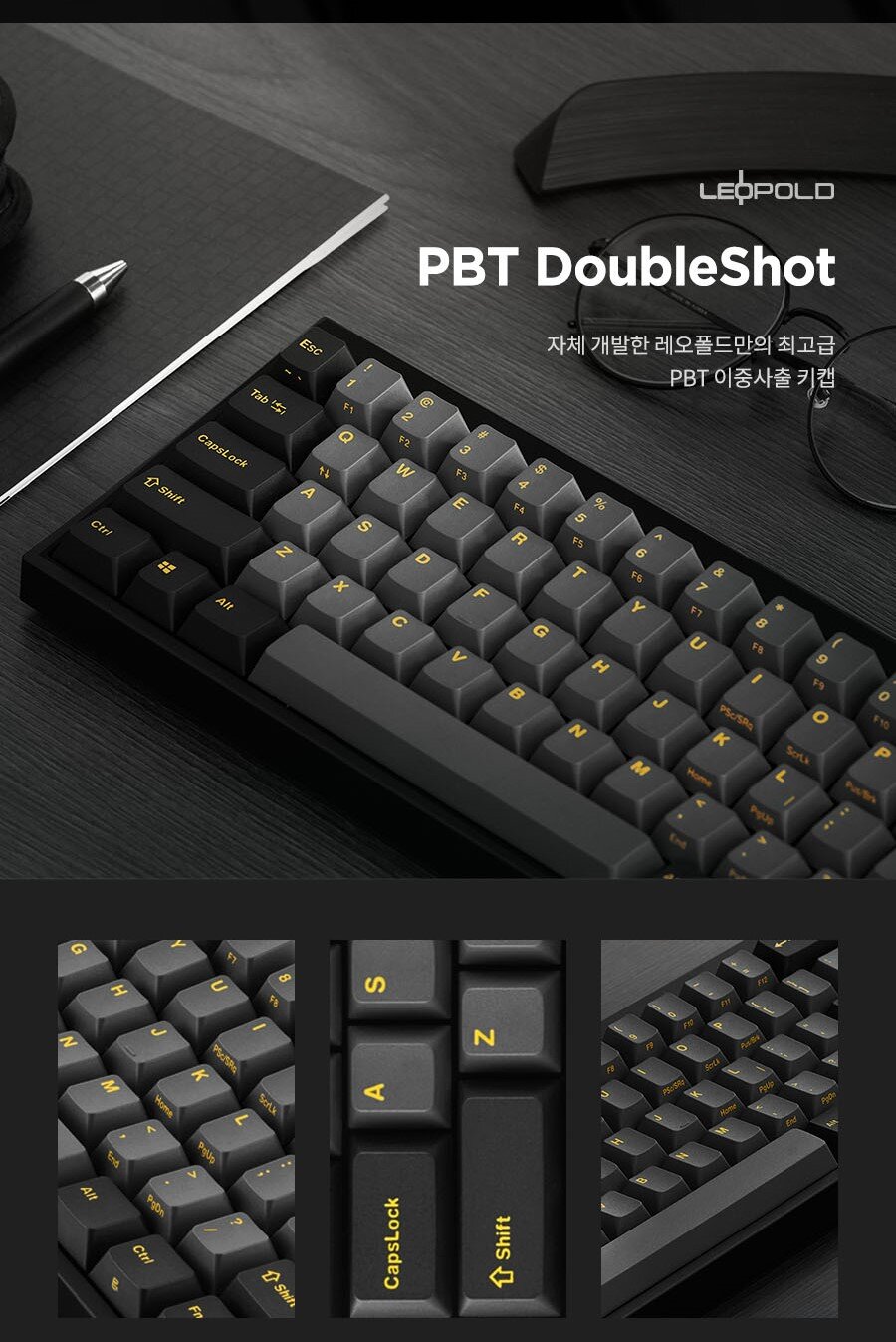 Bàn phím cơ Leopold FC660MBT (Black Black Yellow)