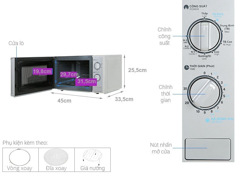 Cấu tạo lò vi sóng R G228VN SL