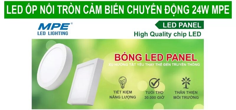 Lắp đặt đèn Led Panel nổi cảm biến chuyển động MPE SSPL 24T MS