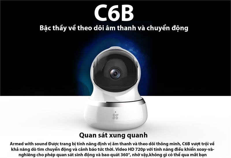 Camera IP Wifi Ezviz C6B 720p (CS-CV240-B0-21WFR)