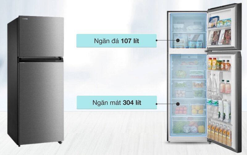 Tủ lạnh Toshiba Inverter 411 lít GR-RT559WE-PMV(58)-MM (Ảnh: dienmayxanh).