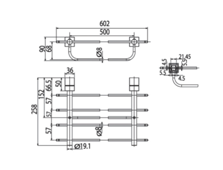 Bản vẽ kỹ thuật kệ khăn American Standard Seva WF-6587