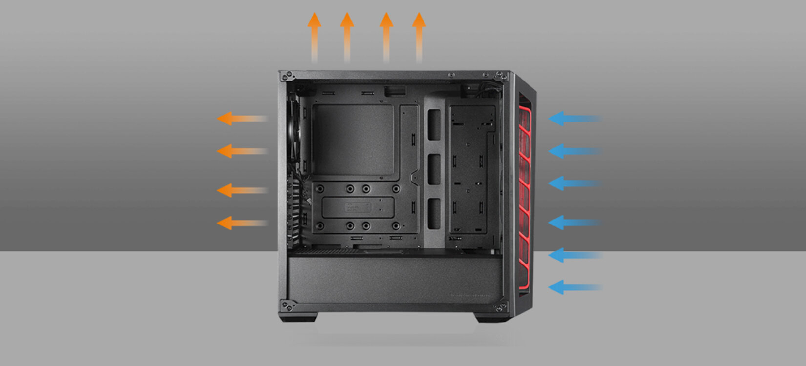 Cooler Master MasterBox MB520 TG Red Trim (Mid Tower/Màu Đen) giới thiệu 3