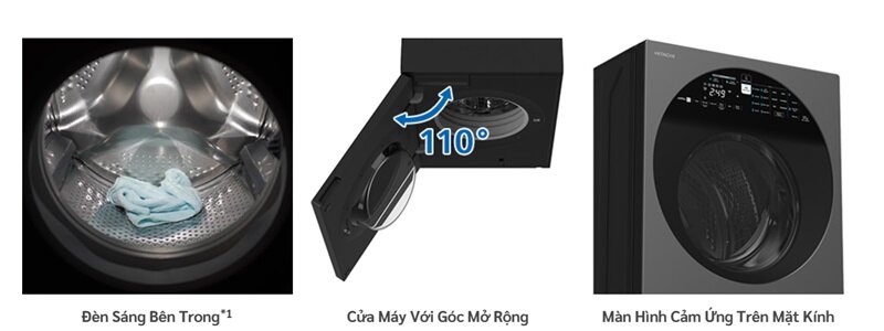 Máy giặt Hitachi 10kg inverter BD-100XGV thiết kế