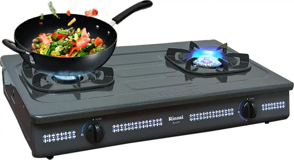 Mặt bếp gas đôi Rinnai RV-377(G)N phủ men bền bỉ 