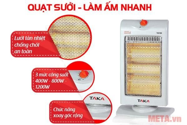 Quạt sưởi Halogen Taka TKE108