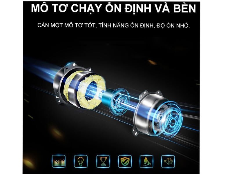 quạt sạc điện Tiross TS9172 sử dụng motor bền, chạy êm quạt sạc điện Tiross TS9172 sử dụng motor bền, chạy êm