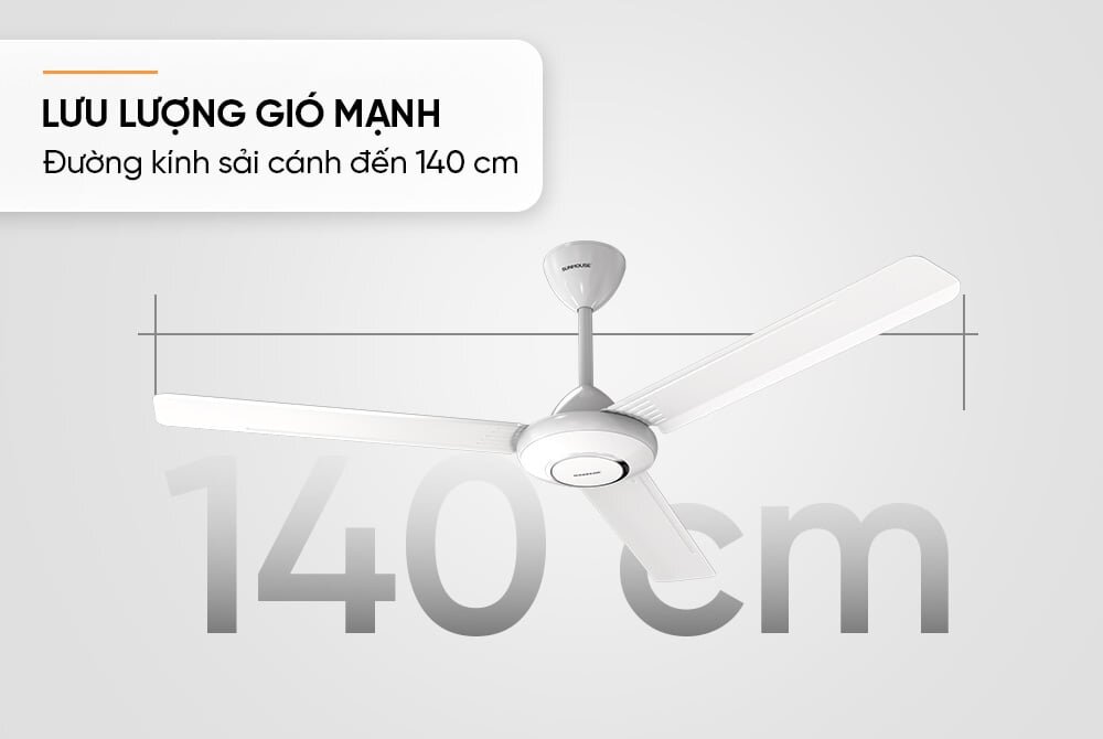 Quạt trần có sải cánh 140cm Quạt trần