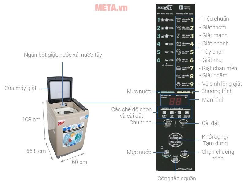 Máy giặt Aqua AQW-DW105AT 10,5kg