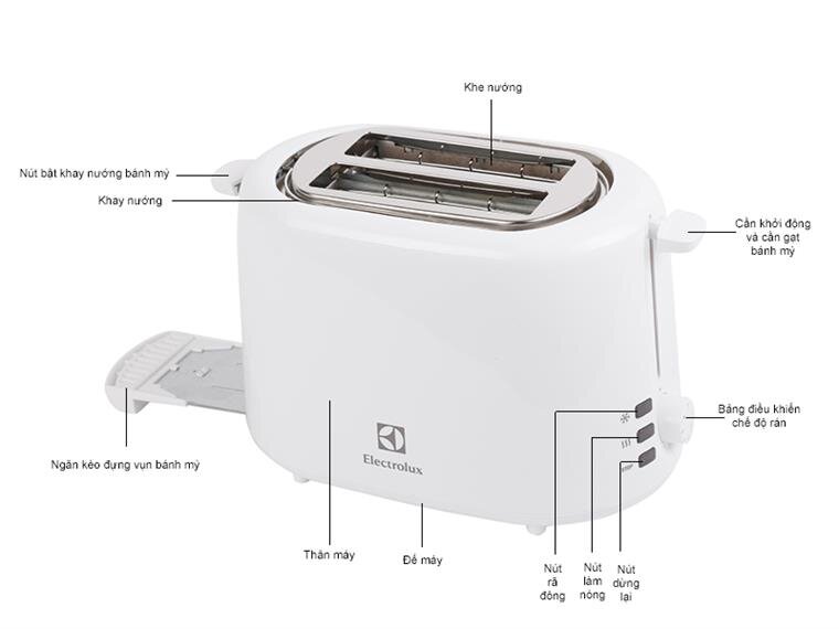 Máy nướng bánh mì Electrolux ETS1303W 730W