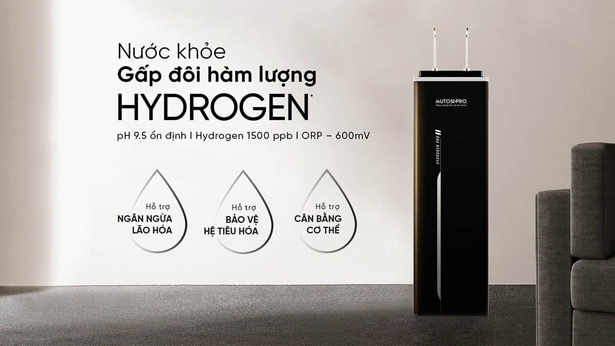 Máy lọc nước Mutosi MP-F081-HC2H3 gấp đôi hàm lượng Hydrogen