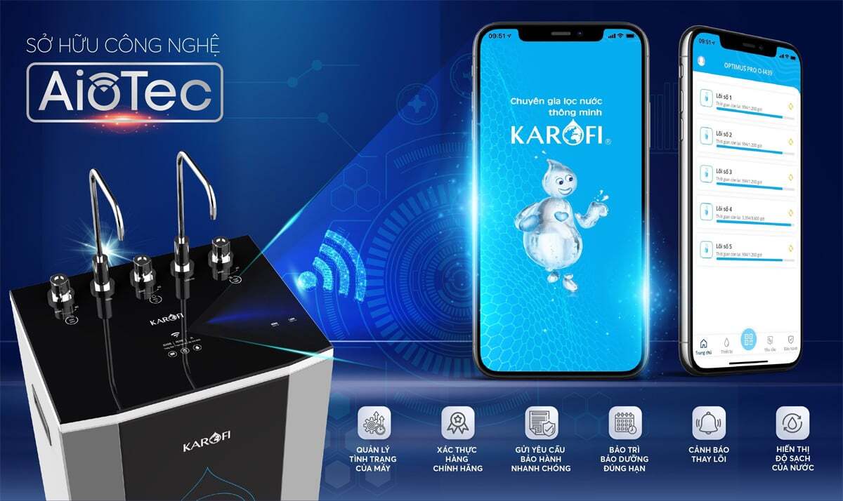 Máy lọc nước nóng lạnh Karofi KAD-D50 giám sát bằng công nghệ hiện đại Máy lọc nước nóng lạnh Karofi KAD-D50 giám sát bằng công nghệ hiện đại