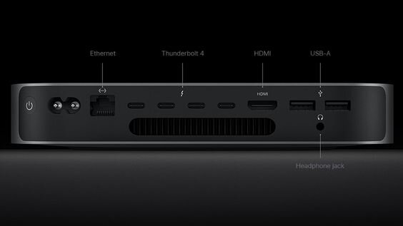 Mac mini 2023 M2 Pro trang bị 9 cổng tương thích