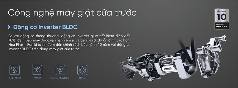 HWM F895ADG có động cơ inverter tiết kiệm điện
