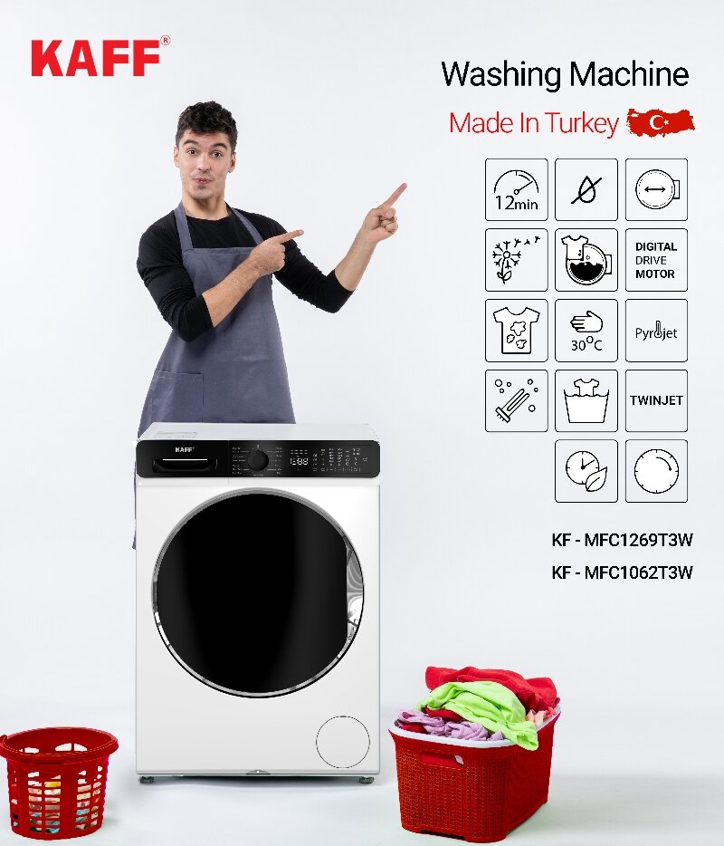 Máy giặt sấy Kaff KF-MFC1269T3W