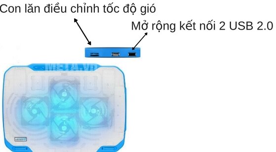 Đế tản nhiệt Cool Cold™ Elegant Ice 1 Pro - K21 Pro (4 quạt)