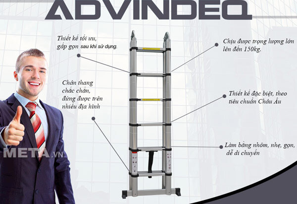 Thang nhôm rút gọn (chữ A) Advindeq ADT706B