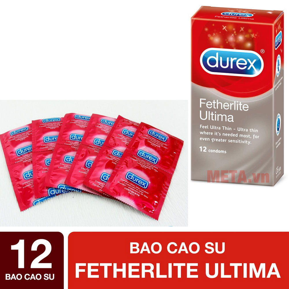 Bao cao su siêu mỏng Durex Fetherlite Ultima (hộp 12 chiếc)