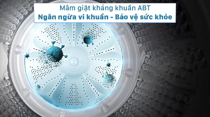 Máy giặt Aqua 9,8 kg AQW-FR98GT.BK mâm giặt kháng khuẩn