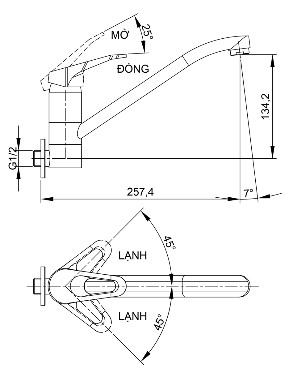 Bản vẽ kỹ thuật của rửa chén Luxta L3104