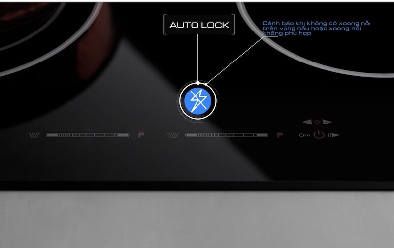 Bếp được trang bị hai vùng nấu rộng rãi với đường kính 21 cm