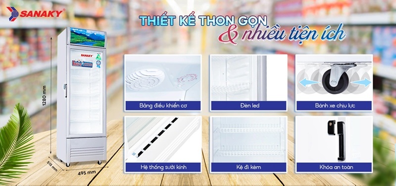 Tủ mát Sanaky 1 cánh 160 lít VH-168KL