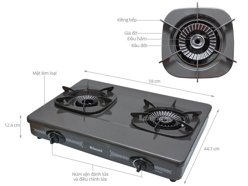 Bếp gas đôi Rinnai RV 6 Slim (G) Bếp gas đôi Rinnai RV 6 Slim (G)
